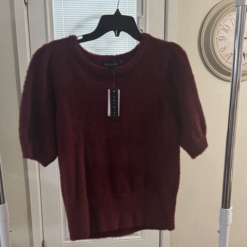 Premise Deep Red Crew Neck Sweater